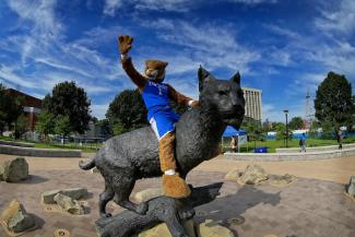 UK Wildcat on Wildcat Statue
