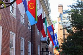 Bradley Hall with Flags